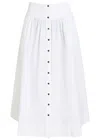 Tory Burch Flared Button-up Midi Skirt In White