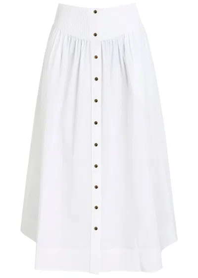 Tory Burch Stretch-cotton Poplin Midi Skirt
