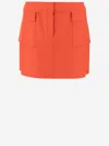 Tory Burch Stretch Cotton Skirt In Orange