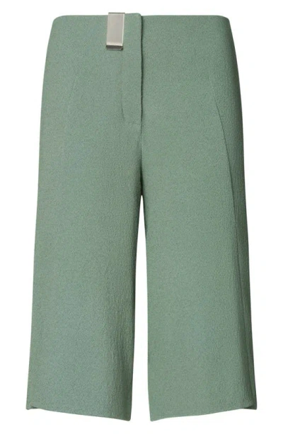 Tory Burch Stretch Crepe Crop Pants In Green