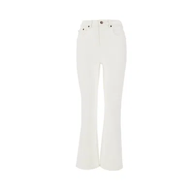 Tory Burch Stretch Denim Flared Cropped Jeans