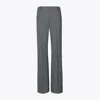 Tory Burch Stretch Flannel Pant In Gray Mélange