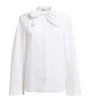 Tory Burch Stretch-cotton Bow Blouse In White