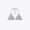 Tory Burch String Bikini Top In Gray