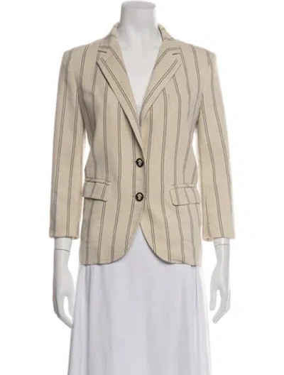 Pre-owned Tory Burch Striped Blazer In Black/neutrals