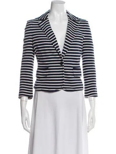 Pre-owned Tory Burch Striped Blazer In Blue