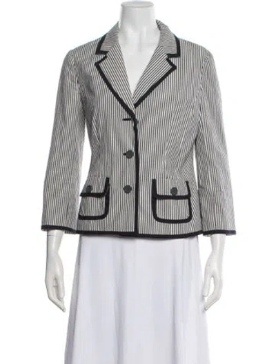 Pre-owned Tory Burch Striped Blazer In Blue