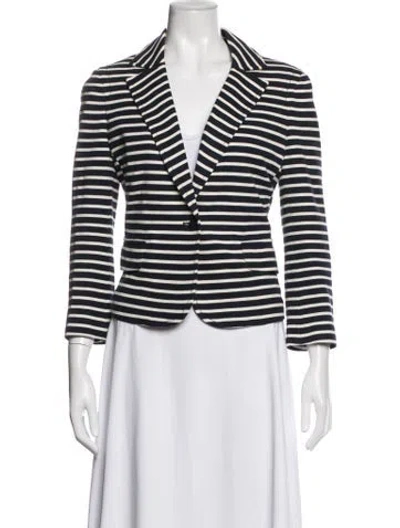 Pre-owned Tory Burch Striped Blazer In Blue