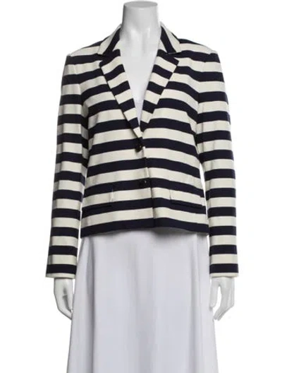 Pre-owned Tory Burch Striped Blazer In Blue/white
