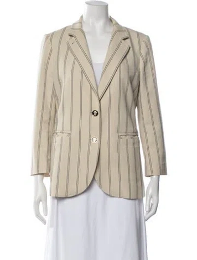 Pre-owned Tory Burch Striped Blazer In Clear