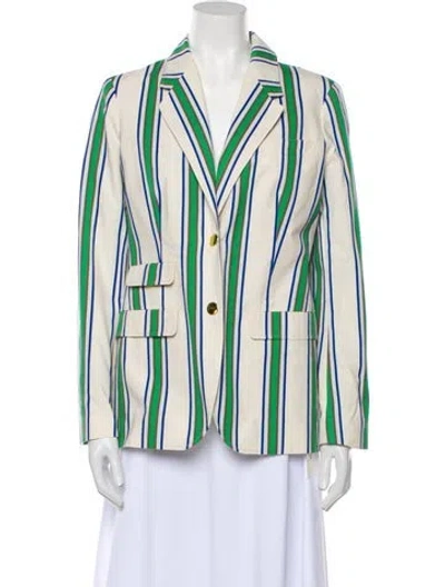 Pre-owned Tory Burch Striped Blazer In Neutral