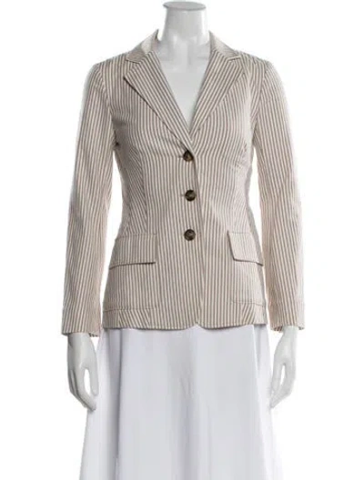 Pre-owned Tory Burch Striped Blazer In Neutral