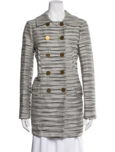 Pre-owned Tory Burch Striped Blazer In Neutral