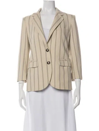 Pre-owned Tory Burch Striped Blazer In Neutral