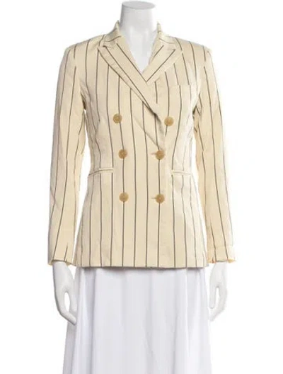 Pre-owned Tory Burch Striped Blazer In Neutral