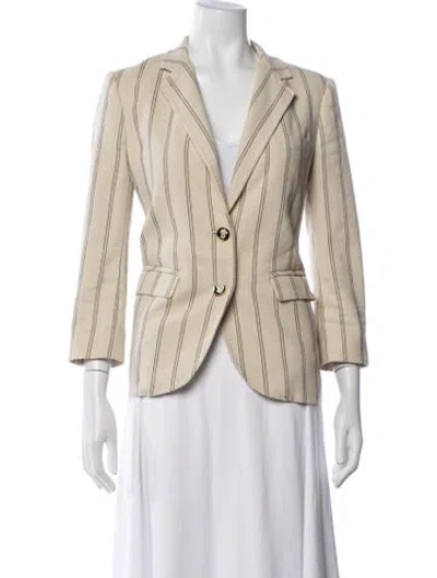 Pre-owned Tory Burch Striped Blazer In Neutrals