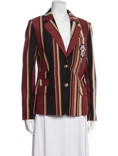 Pre-owned Tory Burch Striped Blazer W/ Tags In Brown