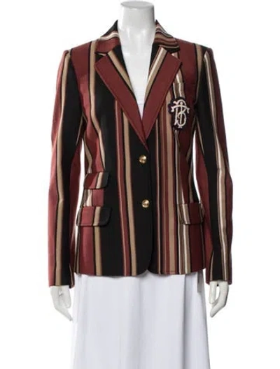 Pre-owned Tory Burch Striped Blazer W/ Tags In Red