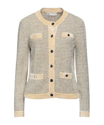 Tory Burch Striped Cardigans In Neutral