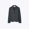 Tory Burch Striped Cotton Blazer In Multi