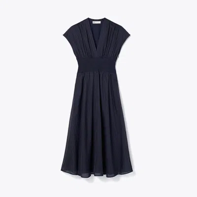 Tory Burch Striped Cotton Dress In Blue