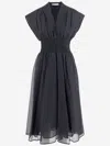 Tory Burch Striped Cotton Dress In Black