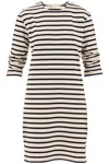 TORY BURCH STRIPED COTTON DRESS WITH EIGHT