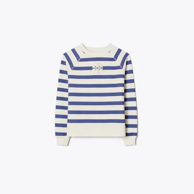 Tory Burch Striped Cotton Sweatshirt In Multi
