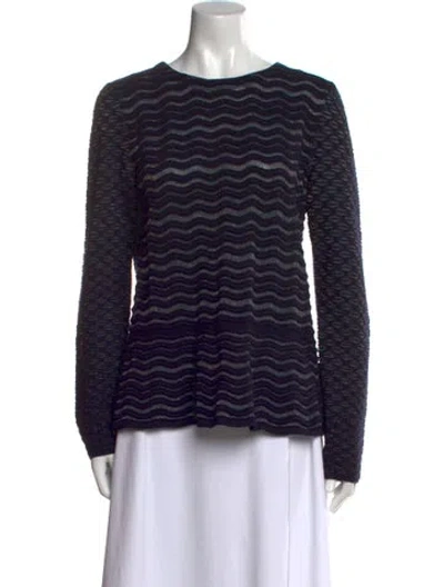 Pre-owned Tory Burch Striped Crew Neck Sweater