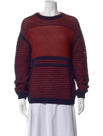 Pre-owned Tory Burch Striped Crew Neck Sweater In Multi