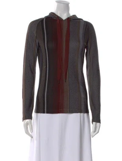 Pre-owned Tory Burch Striped Crew Neck Sweater In Multi
