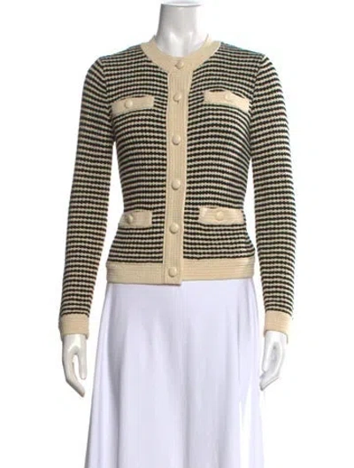 Pre-owned Tory Burch Striped Crew Neck Sweater In Neutrals