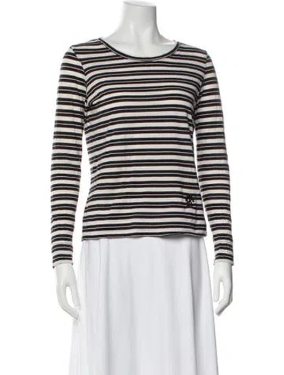 Pre-owned Tory Burch Striped Crew Neck Top In Multi