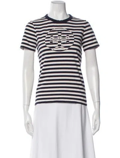 Pre-owned Tory Burch Striped Crew Neck T-shirt