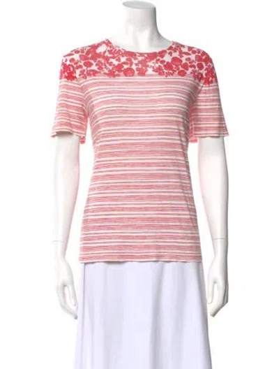 Pre-owned Tory Burch Striped Crew Neck T-shirt In Multi