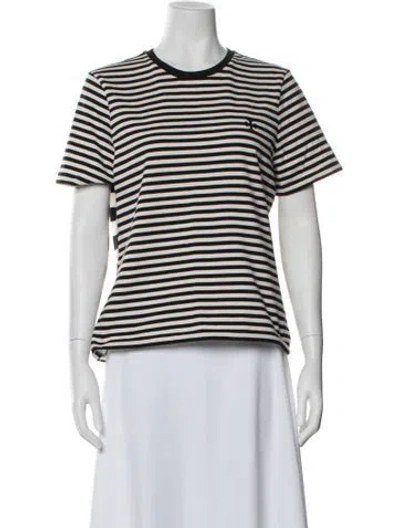 Pre-owned Tory Burch Striped Crew Neck T-shirt In Multi