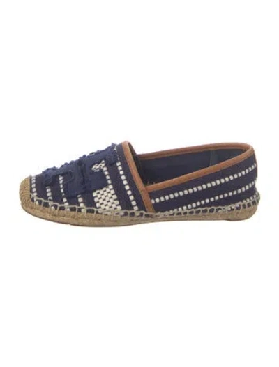 Pre-owned Tory Burch Striped Espadrilles In Blue