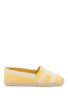 TORY BURCH STRIPED ESPADRILLES WITH DOUBLE T