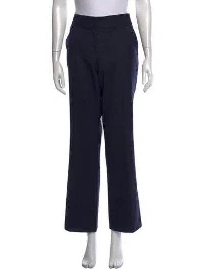 Pre-owned Tory Burch Striped Flared Pants In Blue