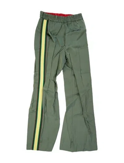 Pre-owned Tory Burch Striped Flared Pants In Green