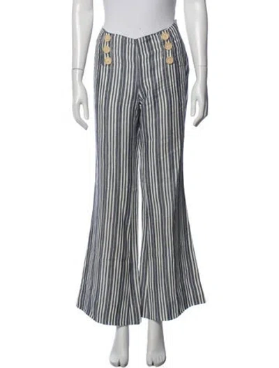 Pre-owned Tory Burch Striped Flared Pants In Multi