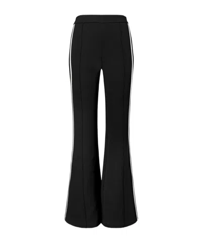Tory Burch Striped Flared Trousers In Black