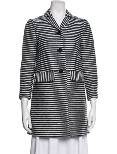 Pre-owned Tory Burch Striped Jacket In Blue