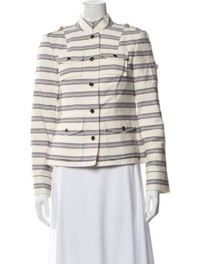 Pre-owned Tory Burch Striped Jacket In Neutral