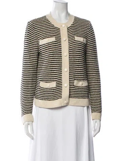Pre-owned Tory Burch Striped Jacket In Neutral