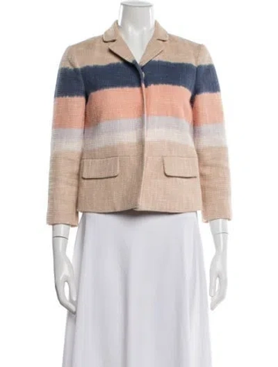 Pre-owned Tory Burch Striped Jacket In Neutrals