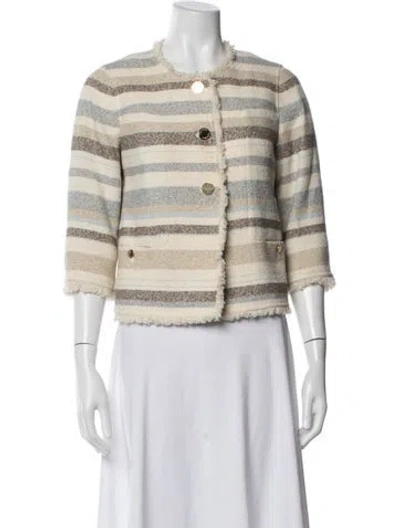 Pre-owned Tory Burch Striped Jacket In Neutrals