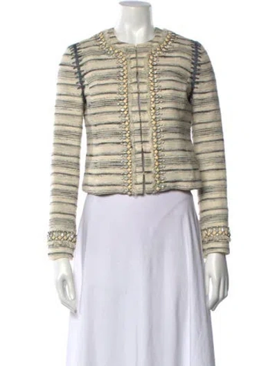 Pre-owned Tory Burch Striped Jacket In Neutrals