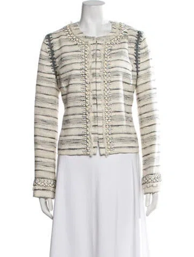 Pre-owned Tory Burch Striped Jacket In Neutrals