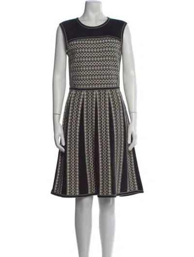 Pre-owned Tory Burch Striped Knee-length Dress In Black